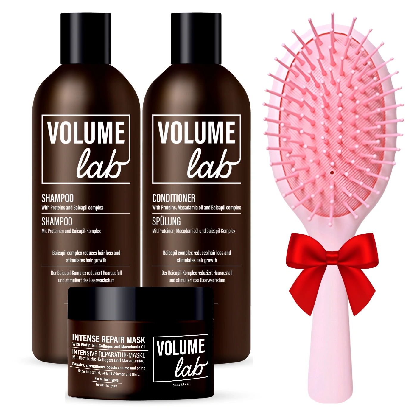 VOLUME LAB intensyvus plaukų atgaivinimo ir drėkinimo rinkinys + DOVANA